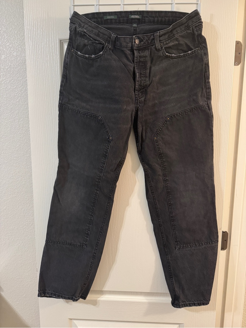 Black washed highrise straight leg